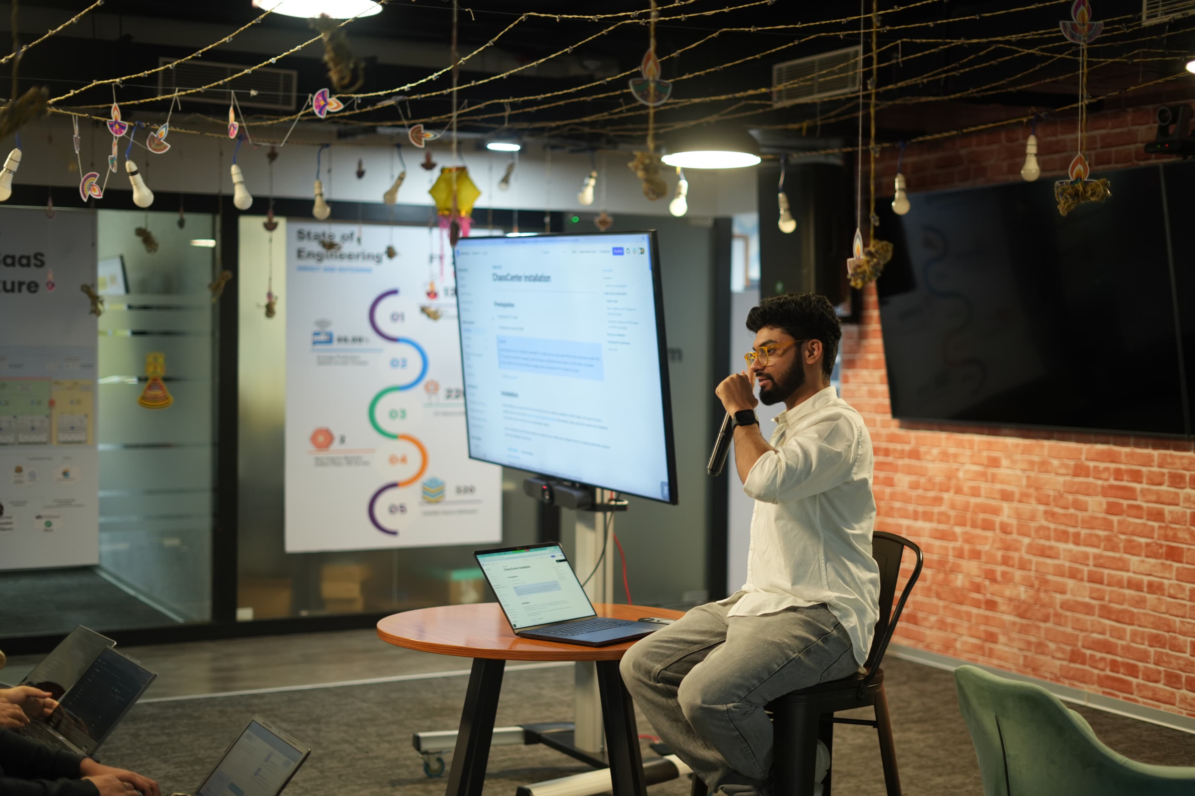 Me speaking on stage at React Summit about the future of Next.js